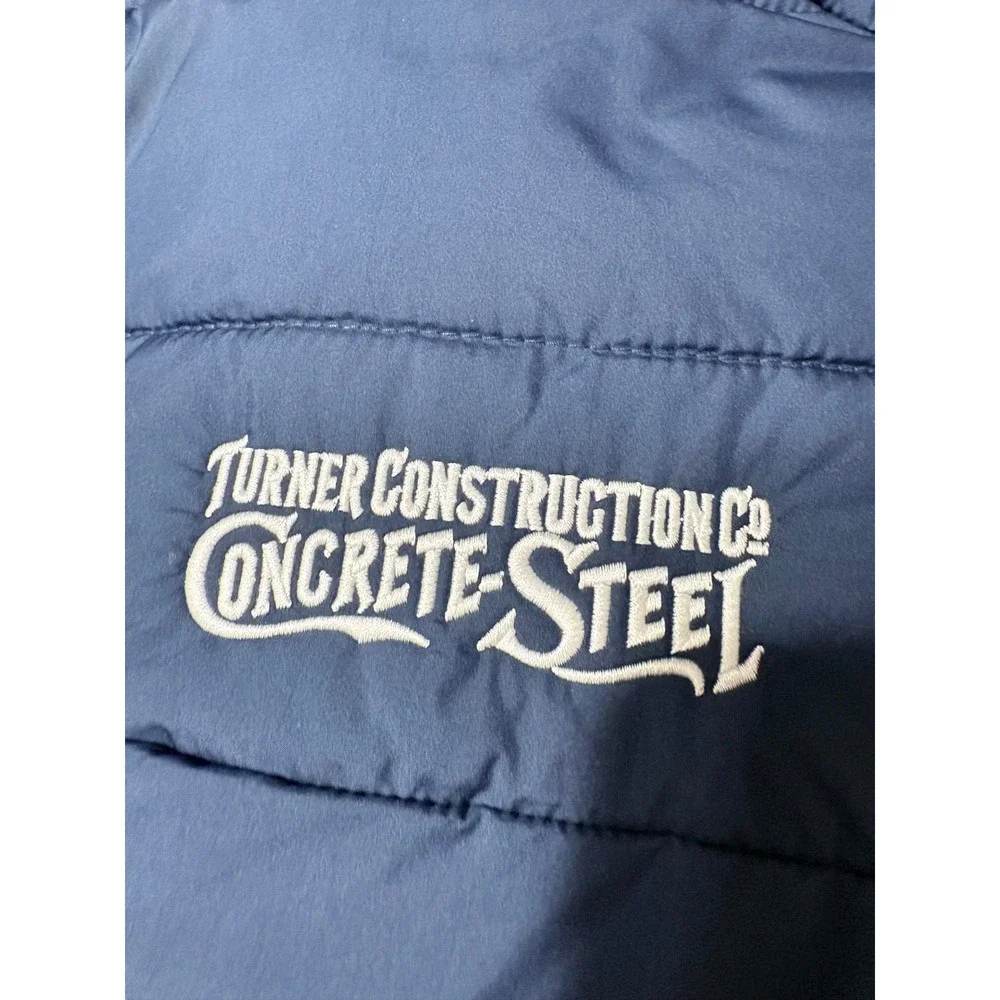 The North Face Mens 5X Blue Puffer Coat Down Insulated Zip Pockets Branded